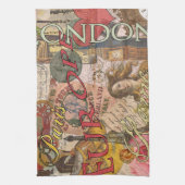 ヨーロッパ旅行ヴィンテージヨーロッパパリフランスアート キッチンタオル (縦)