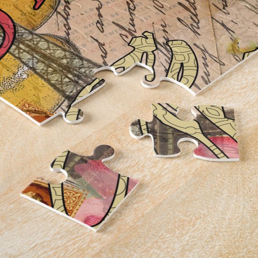 ヨーロッパ旅行ヴィンテージヨーロッパパリフランスアート ジグソーパズル (側面)