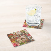 ヨーロッパ旅行ヴィンテージヨーロッパパリフランスアート スクエアペーパーコースター (インサイチュ)