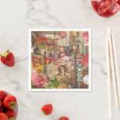 ヨーロッパ旅行ヴィンテージヨーロッパパリフランスアート スタンダードカクテルナプキン (インサイチュ)