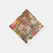 ヨーロッパ旅行ヴィンテージヨーロッパパリフランスアート スタンダードカクテルナプキン (角)