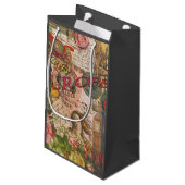 ヨーロッパ旅行ヴィンテージヨーロッパパリフランスアート スモールペーパーバッグ (裏面アングル)