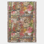 ヨーロッパ旅行ヴィンテージヨーロッパパリフランスアート スローブランケット (正面縦)