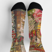 ヨーロッパ旅行ヴィンテージヨーロッパパリフランスアート ソックス (上部)