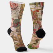 ヨーロッパ旅行ヴィンテージヨーロッパパリフランスアート ソックス (傾斜あり)