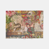 ヨーロッパ旅行ヴィンテージヨーロッパパリフランスアート フリースブランケット (正面(横))