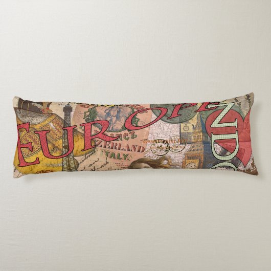ヨーロッパ旅行ヴィンテージヨーロッパパリフランスアート ボディピロー (裏面)