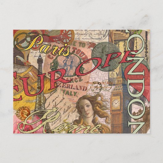 ヨーロッパ旅行ヴィンテージヨーロッパパリフランスアート ポストカード (正面)