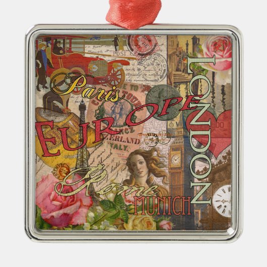 ヨーロッパ旅行ヴィンテージヨーロッパパリフランスアート メタルオーナメント (正面)