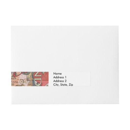 ヨーロッパ旅行ヴィンテージヨーロッパパリフランスアート ラップアラウンド宛名ラベル (正面)