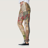 ヨーロッパ旅行ヴィンテージヨーロッパパリフランスアート レギンス (左)