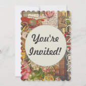 ヨーロッパ旅行ヴィンテージヨーロッパパリフランスアート 招待状 (正面)