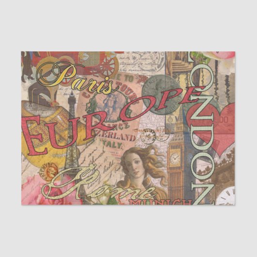 ヨーロッパ旅行ヴィンテージヨーロッパパリフランスアート 薄葉紙 (正面)