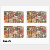 ヨーロッパ旅行ヴィンテージヨーロッパパリフランスアート 長方形シール (シート)