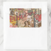 ヨーロッパ旅行ヴィンテージヨーロッパパリフランスアート 長方形シール (バッグ)