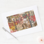 ヨーロッパ旅行ヴィンテージヨーロッパパリフランスアート 長方形シール (封筒)