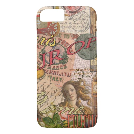 ヨーロッパ旅行ヴィンテージヨーロッパパリフランスアート Case-Mate iPhoneケース (裏面)