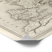 ヨーロッパ未着色の地図 ポスター (角)