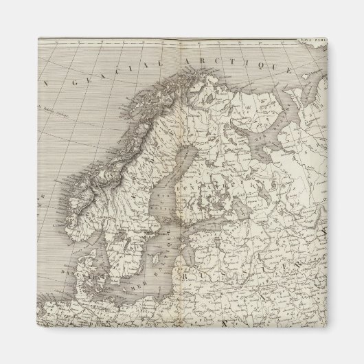 ヨーロッパ未着色の地図 マグネット (正面)