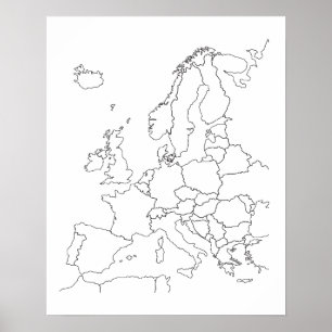 ヨーロッパ概要空白のポスターの地図 ポスター