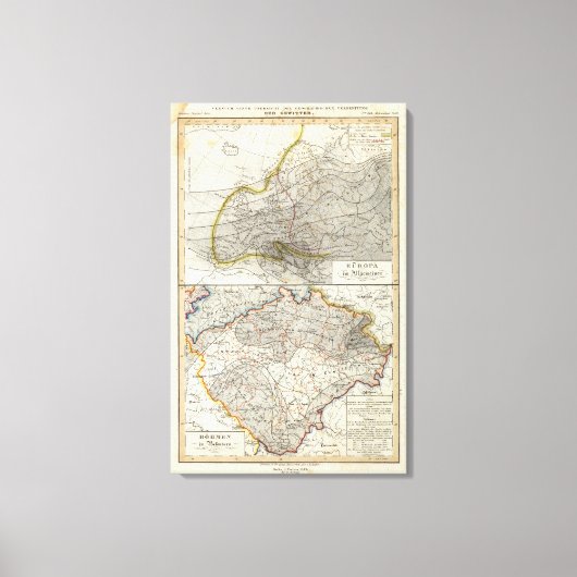 ヨーロッパ気候地図 キャンバスプリント (正面)