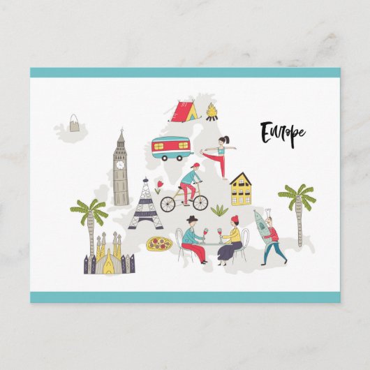 ヨーロッパ活動マップ ポストカード (正面)