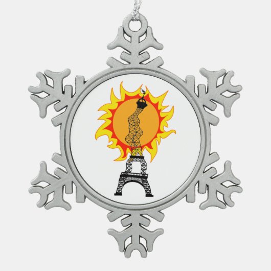 ヨーロッパ熱波 スノーフレークピューターオーナメント (正面)
