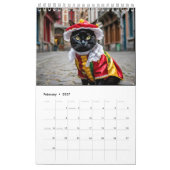 ヨーロッパ猫カレンダー カレンダー (2月 2027)