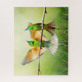 ヨーロッパ産ミツバチ食カラフルい鳥 ジグソーパズル (縦)