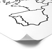 ヨーロッパ空白のの地図 ポスター (角)