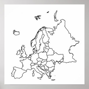 ヨーロッパ空白のの地図 ポスター