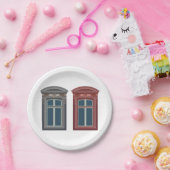 ヨーロッパ窓華美建築美術 ペーパープレート (パーティー)