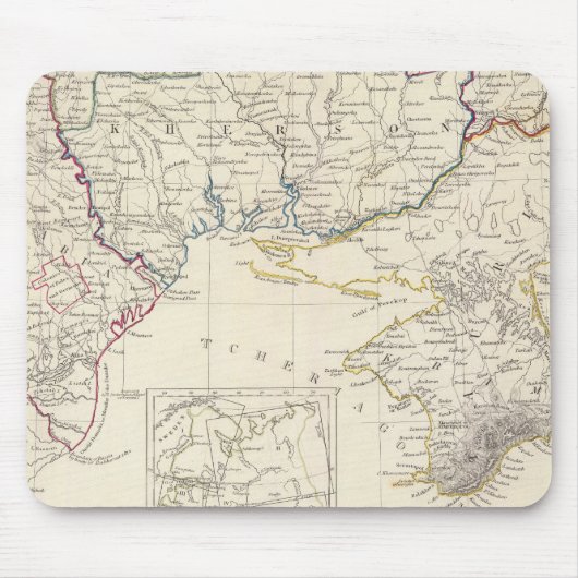 ヨーロッパ第8部のロシアとインデックスマップ マウスパッド (正面)