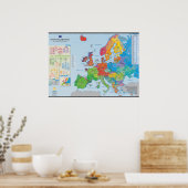 「ヨーロッパ諸語」 : Carte des langues d'Europe ポスター (キッチン)