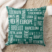 ヨーロッパ都市が付いている枕、turquise クッション (ブランケット)