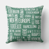 ヨーロッパ都市が付いている枕、turquise クッション (裏面)