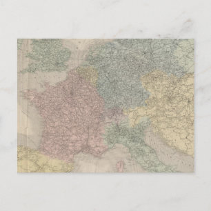 ヨーロッパ鉄道総合地図 ポストカード