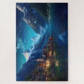 ヨーロッパ魅力的アルプスの村とのパズル。 ジグソーパズル (縦)