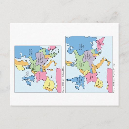 ヨーロッパ1914はがき ポストカード (正面)