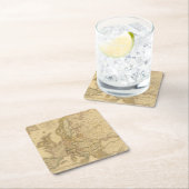 ヨーロッパ2の地図 スクエアペーパーコースター (インサイチュ)