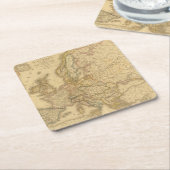 ヨーロッパ2の地図 スクエアペーパーコースター (アングル)