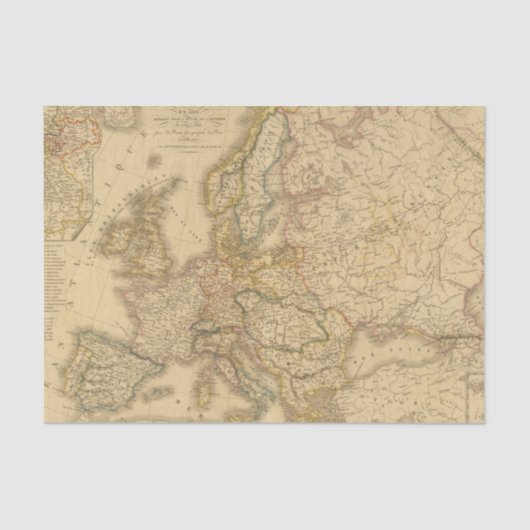 ヨーロッパ2の地図 薄葉紙 (正面)