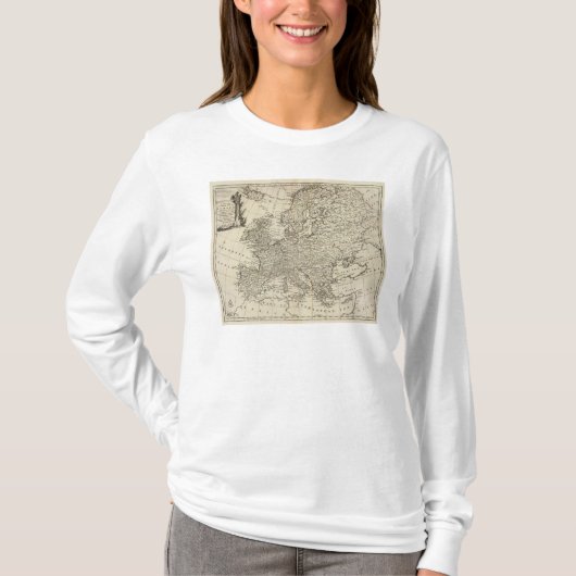 ヨーロッパ3の地図 Tシャツ (正面)