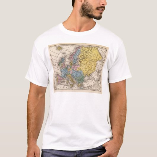 ヨーロッパ4の地図 Tシャツ (正面)