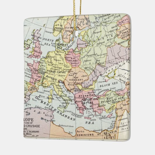 ヨーロッパ|の地図第3回十字軍 セラミックオーナメント (左)