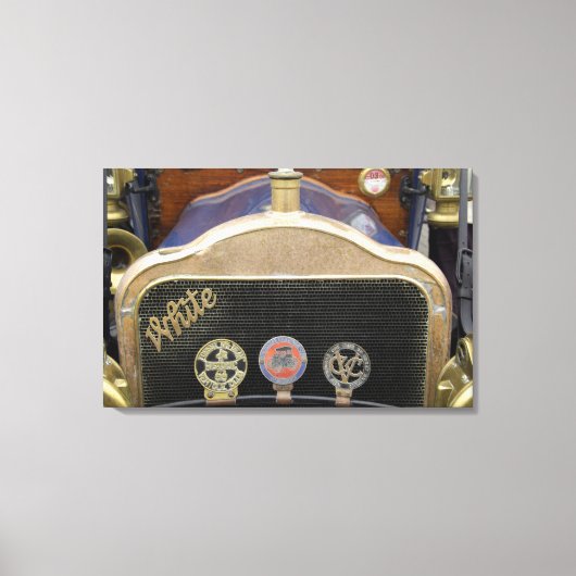 ヨーロッパ、アイルランド、ダブリン。ヴィンテージ自動、白 キャンバスプリント (正面)