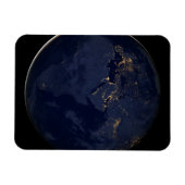 ヨーロッパ、アフリカ、中東の都市の夜の照明 マグネット (横)