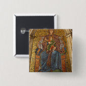 ヨーロッパ、イタリア、シチリア、タオルミナ。マドンナと子ども 缶バッジ (正面&裏面)