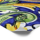 ヨーロッパ、イタリア、シチリア、タオルミーナ。伝統的 4 ポスター (角)