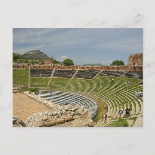 ヨーロッパ、イタリア、シチリア、タオルミーナ。3世紀2 ポストカード (正面)